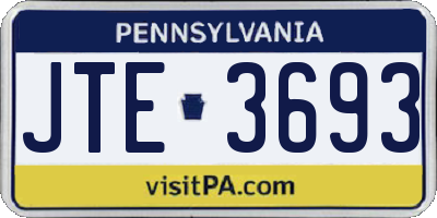 PA license plate JTE3693