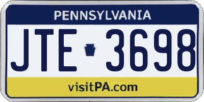 PA license plate JTE3698