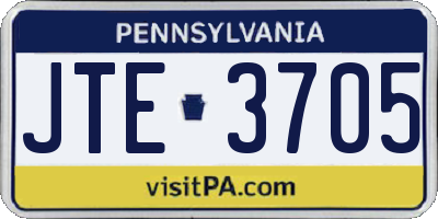 PA license plate JTE3705