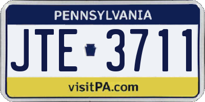 PA license plate JTE3711