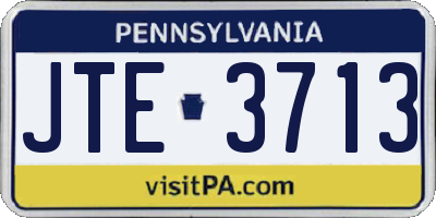 PA license plate JTE3713