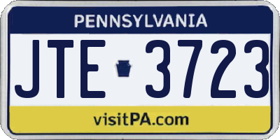 PA license plate JTE3723