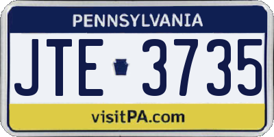 PA license plate JTE3735