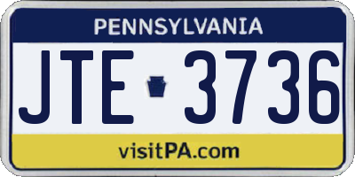 PA license plate JTE3736