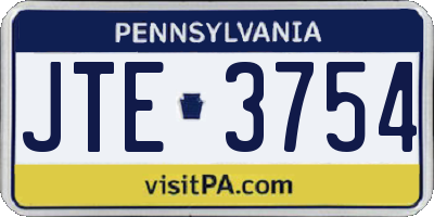 PA license plate JTE3754