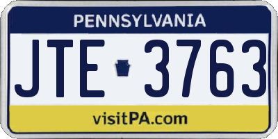 PA license plate JTE3763