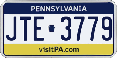 PA license plate JTE3779