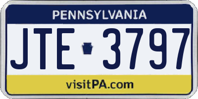 PA license plate JTE3797