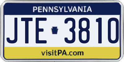 PA license plate JTE3810
