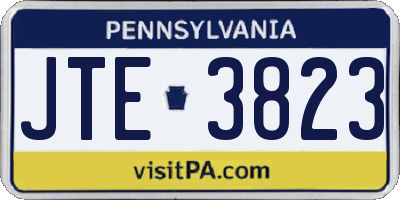 PA license plate JTE3823