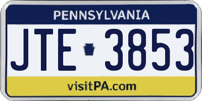 PA license plate JTE3853