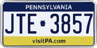 PA license plate JTE3857