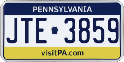 PA license plate JTE3859