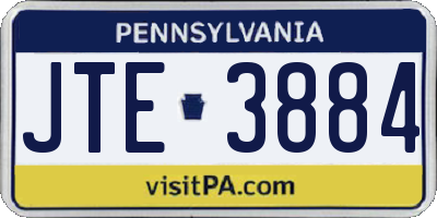 PA license plate JTE3884