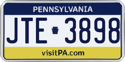 PA license plate JTE3898