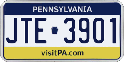 PA license plate JTE3901