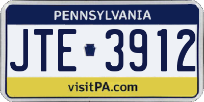 PA license plate JTE3912
