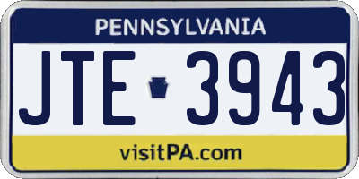 PA license plate JTE3943