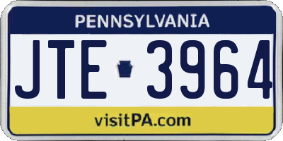 PA license plate JTE3964