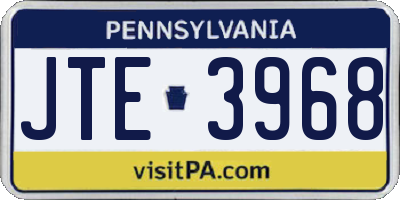 PA license plate JTE3968
