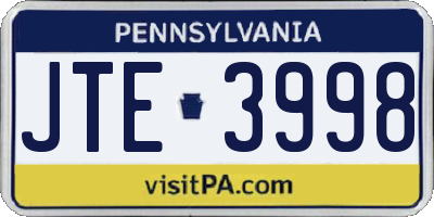 PA license plate JTE3998