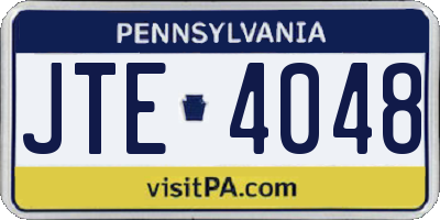 PA license plate JTE4048