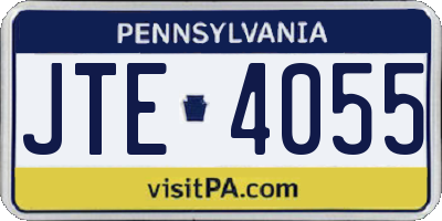 PA license plate JTE4055