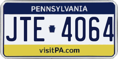 PA license plate JTE4064