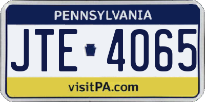 PA license plate JTE4065
