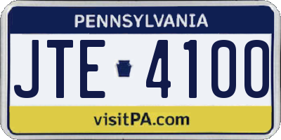 PA license plate JTE4100