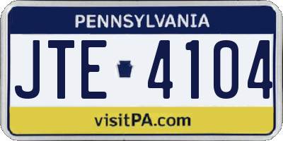PA license plate JTE4104