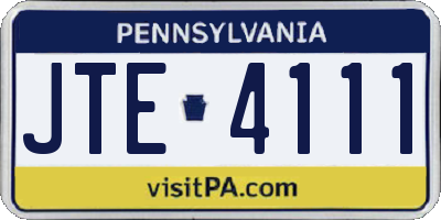 PA license plate JTE4111