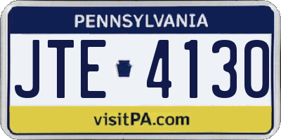 PA license plate JTE4130
