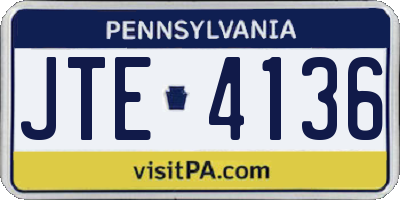 PA license plate JTE4136