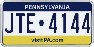 PA license plate JTE4144