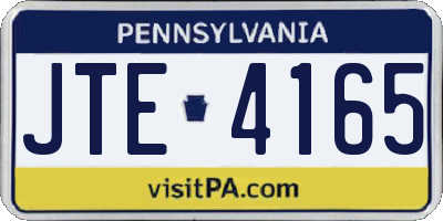 PA license plate JTE4165