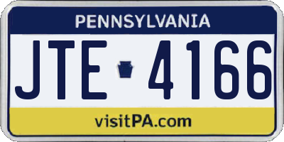 PA license plate JTE4166