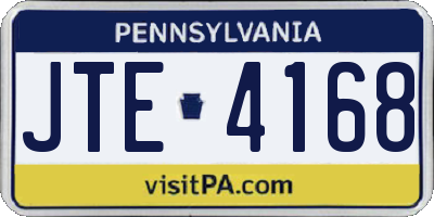 PA license plate JTE4168