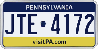 PA license plate JTE4172