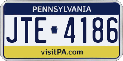 PA license plate JTE4186