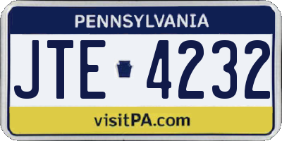 PA license plate JTE4232