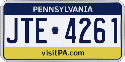 PA license plate JTE4261