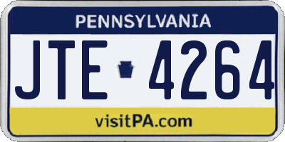 PA license plate JTE4264