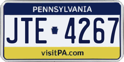 PA license plate JTE4267