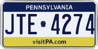 PA license plate JTE4274