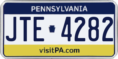 PA license plate JTE4282