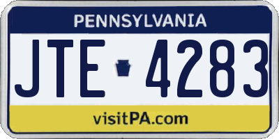 PA license plate JTE4283