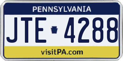 PA license plate JTE4288