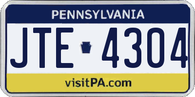 PA license plate JTE4304