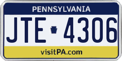 PA license plate JTE4306
